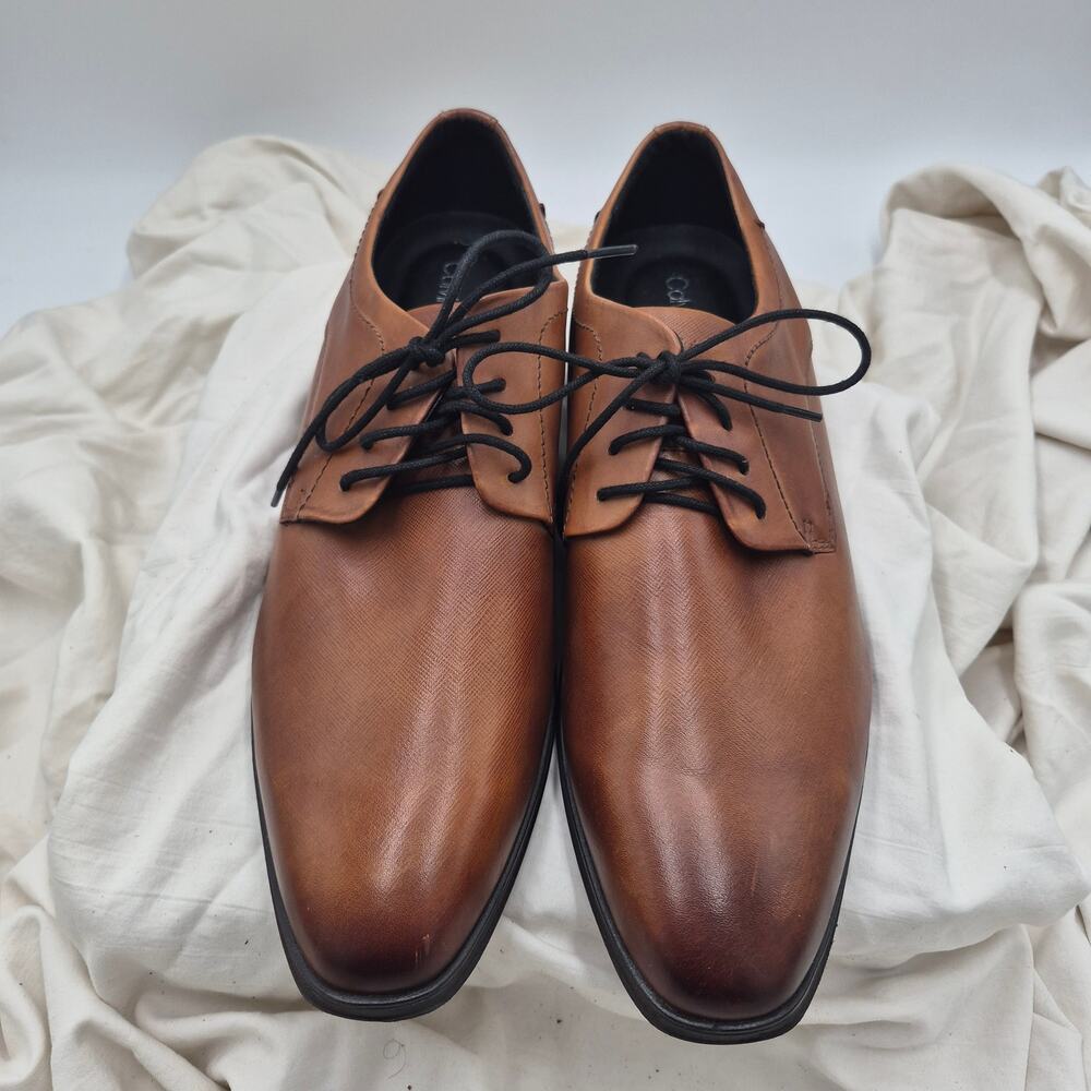 NEW Calvin Klein Leather upper oxfords Loafer burnished brown men's size 11.5